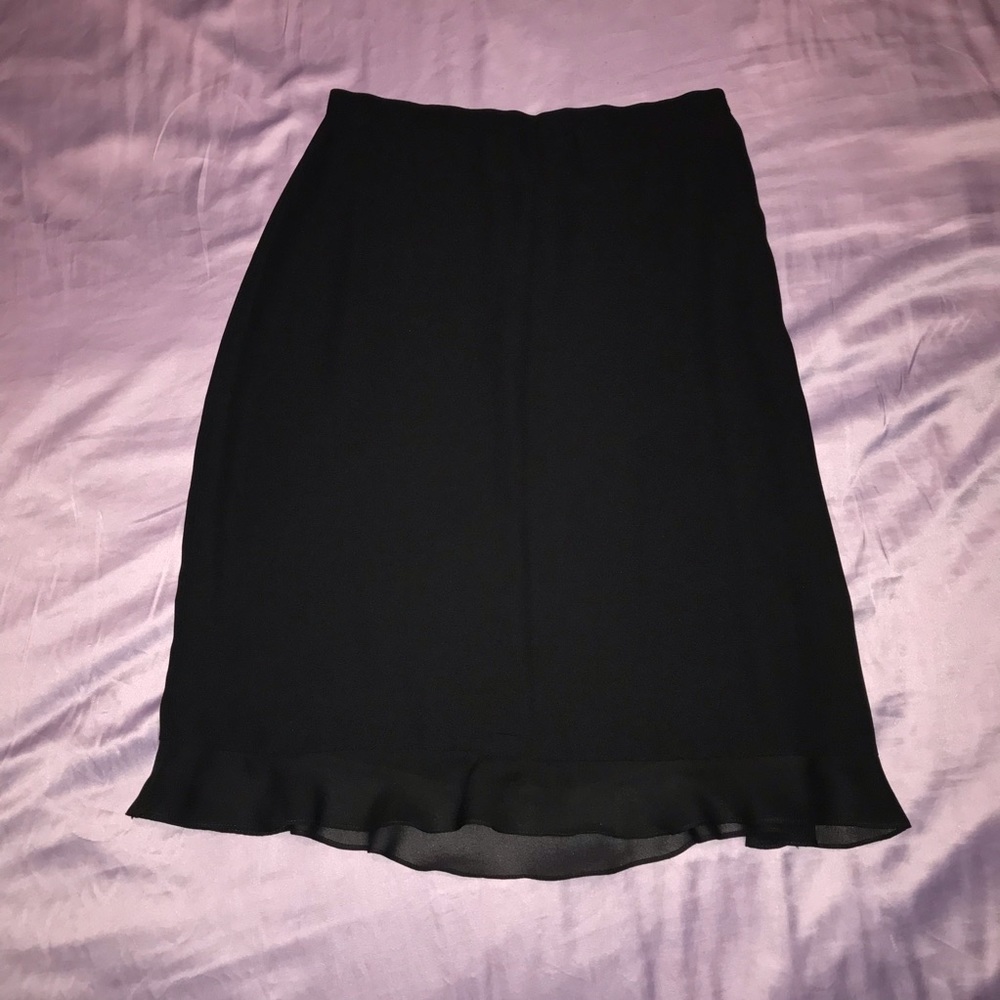 Black Sheer Material Skirt